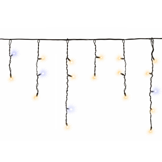 Kurtyna świetlna PRO 500 Led lampki zewnętrzne 25 m ciepły biały + zimny biały flash komplet