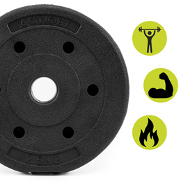 Obciążenie bitumiczne 2,5 kg talerz kompozytowy 29 mm krążek do sztangi hantli