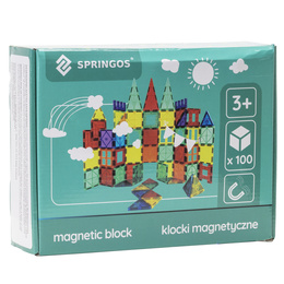 Klocki magnetyczne, pojazdy zestaw 100 szt. klocków konstrukcyjnych dla dzieci, kolorowe