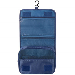 Organizer podróżny na kosmetyki 23x19x9,5 cm kosmetyczka do samolotu granatowa