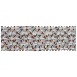 Bieżnik na stół świąteczny 186x35cm obrus świąteczny z reniferami i choinkami szary