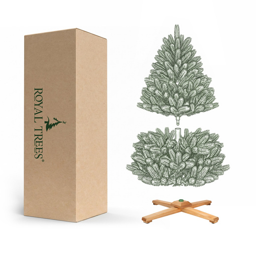 Choinka sztuczna 220 cm Premium Royal Trees świerk kaukaski z drewnianym stojakiem
