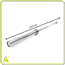 Gryf prosty olimpijski 220 cm sztanga ze stali chromowanej zaciski 50 mm