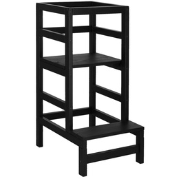 Pomocnik kuchenny 4-poziomowy kitchen helper, podest dla dzieci 90 cm czarny
