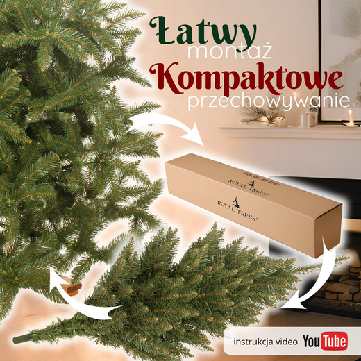 Choinka sztuczna 220 cm Premium Royal Trees świerk kaukaski z drewnianym stojakiem