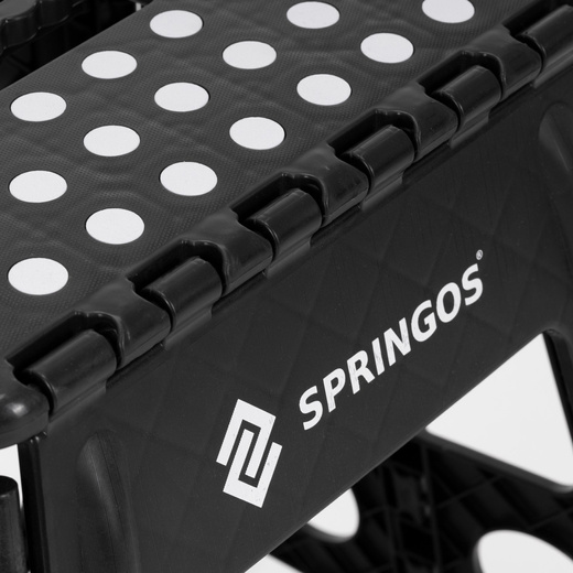 Stołek składany 39 cm schodek pomocniczy 150 kg podest antypoślizgowy, czarny