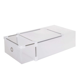 Pudełko na buty z szufladą 34x22x13,5 cm biały organizer zestaw 10 szt.