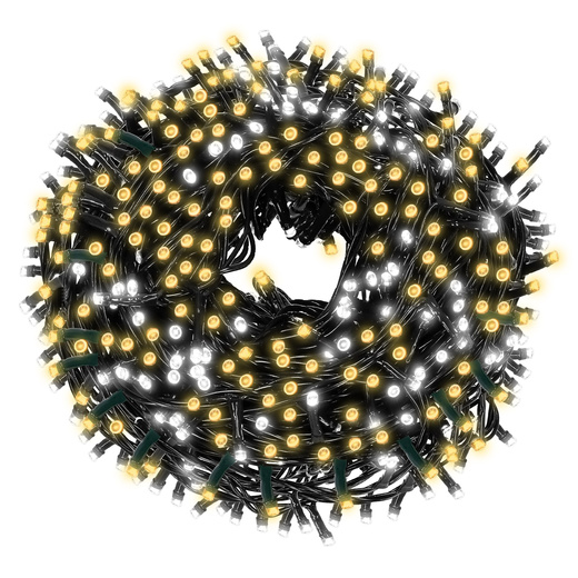 Lampki choinkowe 500 Led biały ciepły, flash biały zimny 41,5 m oświetlenie świąteczne IP44