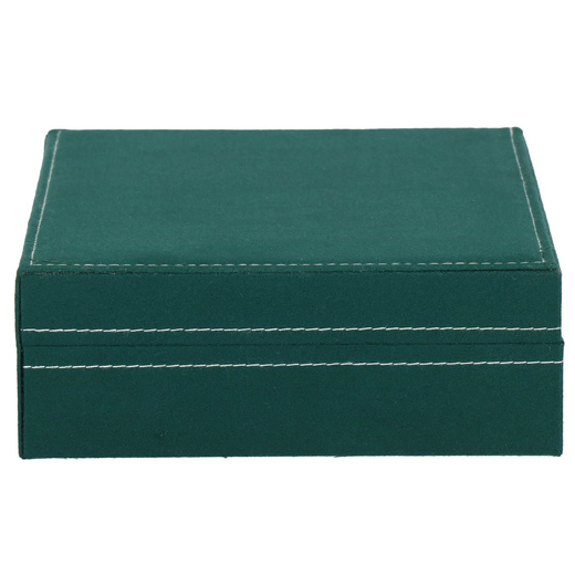 Szkatułka na biżuterię 28x19,5x7 cm zielony welurowy organizer z przegródkami