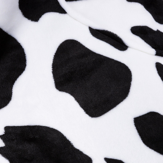 Kocobluza damska oversize koc bluza 2w1 z kapturem ciepła szlafrok futrzak czarno-biały