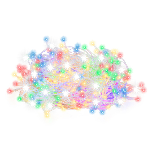 Kurtyna świetlna 300 led girlanda, lampki wewnętrzno-zewnętrzne sople multikolor z zimnym białym flash