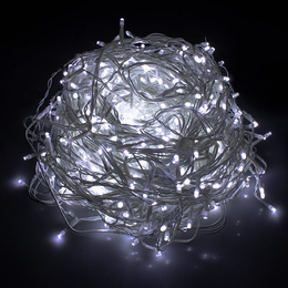 Kurtyna świetlna 300 led girlanda, lampki wewnętrzno-zewnętrzne sople zimny biały