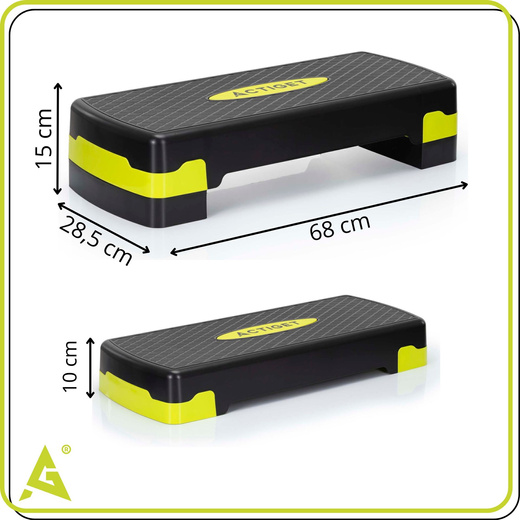 Step do ćwiczeń fitness 2-stopnie, schodek treningowy do aerobiku