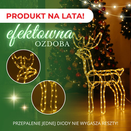 Renifer świąteczny 144 LED świetlna dekoracja ozdoba do ogrodu biały ciepły