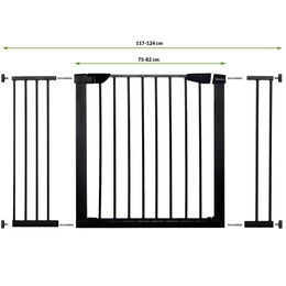 Bramka zabezpieczająca barierka rozporowa 75-124 cm czarna