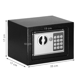 Sejf domowy na pieniądze, kasetka, skrzynka 23 cm z zamkiem elektronicznym czarny