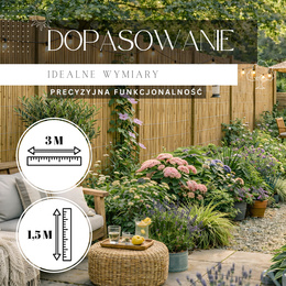 Mata bambusowa, osłona na balkon, do ogrodu 1,5 x 3 m płot maskujący, na ogrodzenie