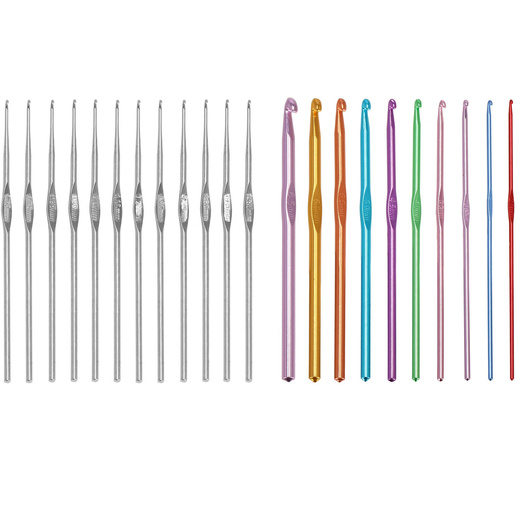 Zestaw do szydełkowania 22 szt. i etui szydełka z aluminium i stali nierdzewnej