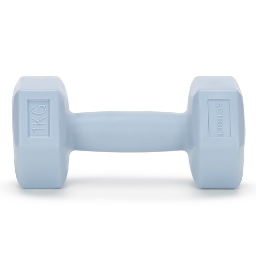 Ciężarki 2x1kg hexagonalne do ćwiczeń fitness hantle zestaw 2 szt. jasno niebieskie