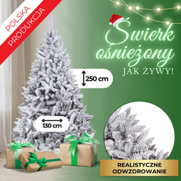 Choinka sztuczna 250 cm świerk kaukaski ośnieżony