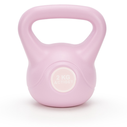 Kettlebell 2 kg odważnik, hantla do ćwiczeń ABS kula do treningu siłowego, różowa