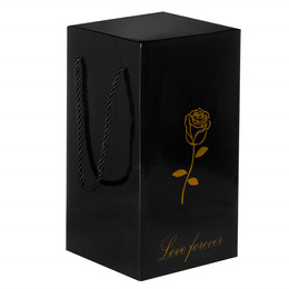 Wieczna róża w szkle 22 cm świecąca ozdoba LED prezent czerwona