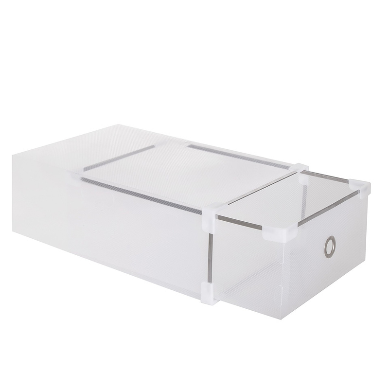 Pudełko na buty z szufladą 34x22x13,5 cm biały organizer