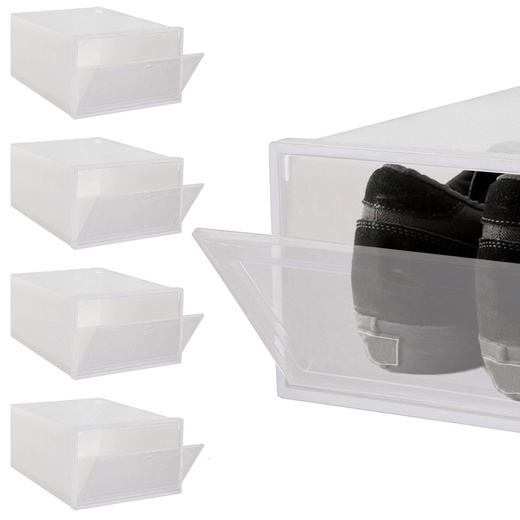 Organizer na buty 31x21,5x12,5 cm zestaw 5 szt. pojemniki z otwieraną klapą