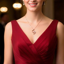 Wieczna róża z naszyjnikiem w pudełku prezentowym szkatułka na dzień kobiet walentynki