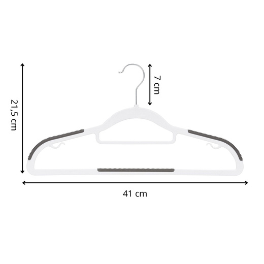 Wieszak plastikowy zestaw 30 szt. antypoślizgowe wieszaki na ubrania szaro-białe