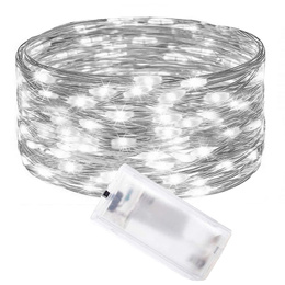 Lampki choinkowe 100 LED druciki mikro na baterie