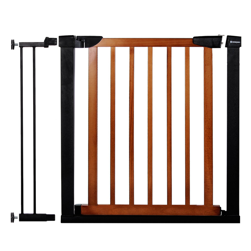 Bramka zabezpieczająca rozporowa 75-96 cm brązowo-czarna