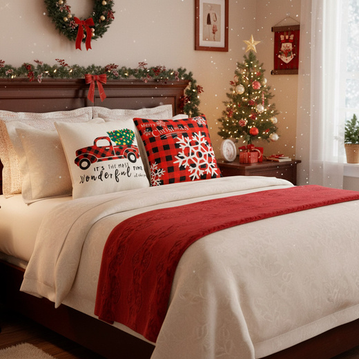 Poszewki świąteczne 40x40cm 4 szt. na poduszkę zestaw na jaśki, dekoracyjne 