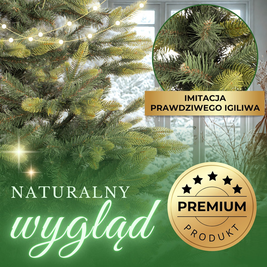 Choinka sztuczna premium 180 cm świerk naturalny