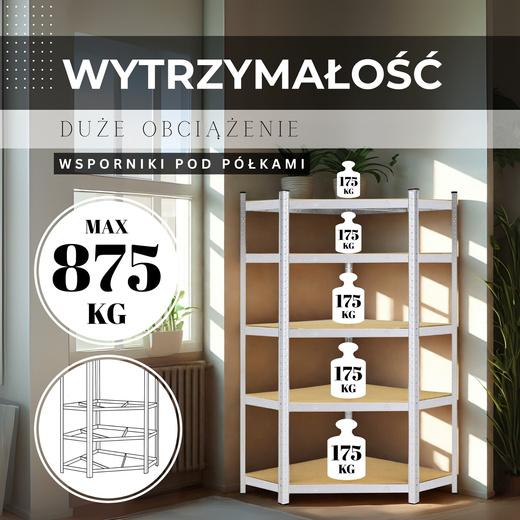 Regały metalowe 2 szt. z 5 półkami 180x90x40cm 875kg do garażu, piwnicy