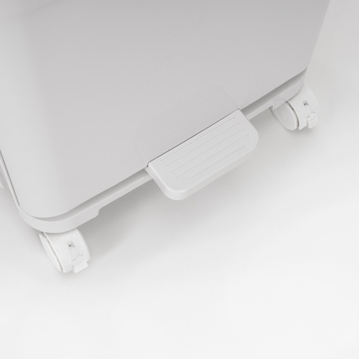 Kosz na śmieci, trzykomorowy 42 l do segregacji odpadów, na kółkach, biały