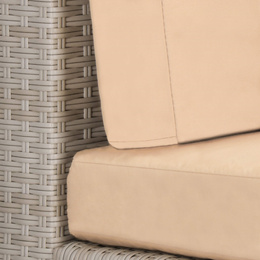 Meble ogrodowe zestaw modułowy technorattan stolik kawowy i 6 modułów beżowy