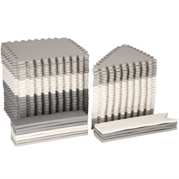 Mata piankowa trójkąty 186x186 cm szare puzzle dla dzieci, do ćwiczeń pianka EVA