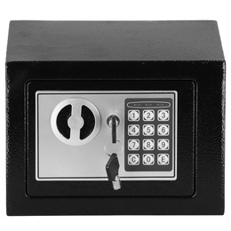 Sejf domowy na pieniądze, kasetka, skrzynka 23 cm z zamkiem elektronicznym czarny