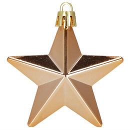 Bombki choinkowe 6 szt. gwiazdki ozdoby świąteczne zestaw rose gold