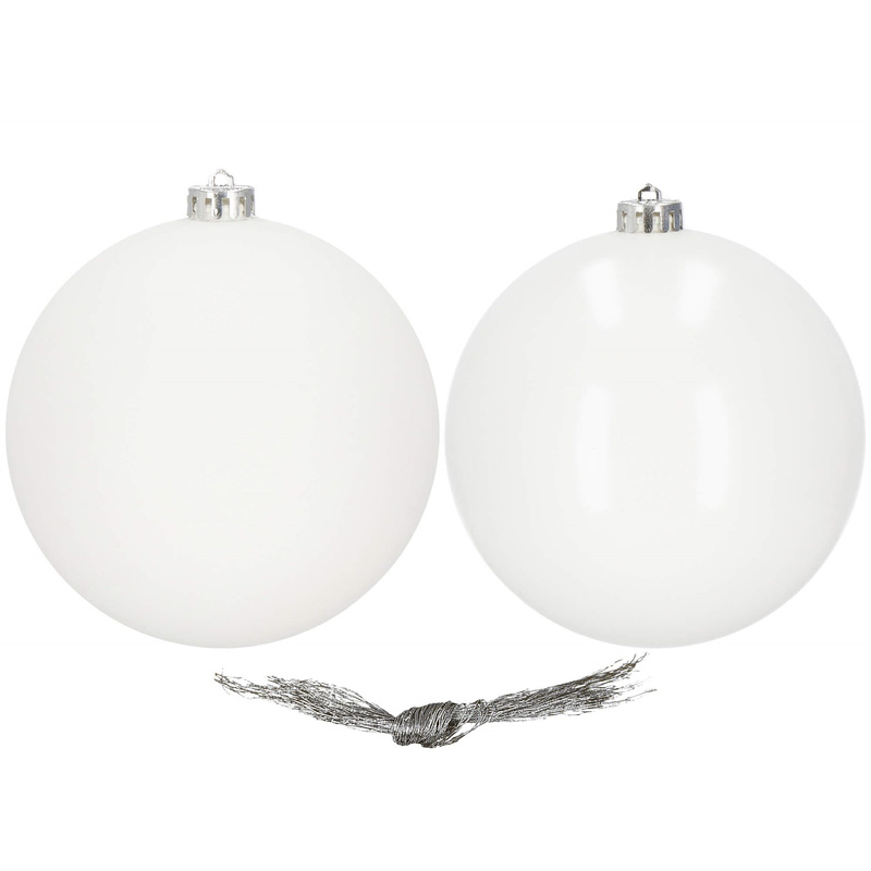 Bombki choinkowe 2 szt. ozdoby świąteczne zawieszki 15 cm białe