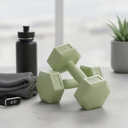 Ciężarki 2x1,5kg hexagonalne do ćwiczeń fitness hantle zestaw 2 szt. zielone
