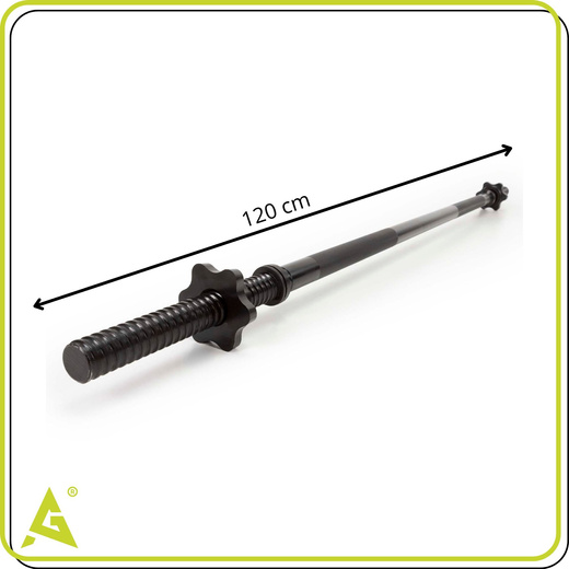 Gryf prosty olimpijski do ćwiczeń 120 cm sztanga ze stali, zaciski 25 mm