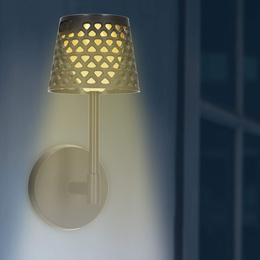 Lampa solarna LED ażurowa 5w1 zewnętrzna kinkiet z 3 trybami świecenia czarny