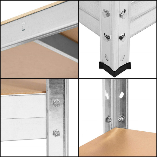 Regał metalowy z 5 półkami 205x120x45 cm 1000kg do garażu, piwnicy