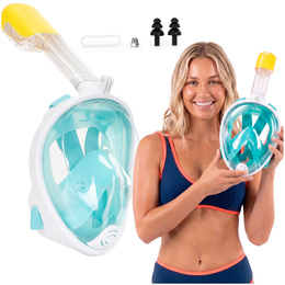Maska do nurkowania L/XL pełnotwarzowa, z rurką, AntiFog, DryTop do snorkelingu regulowana