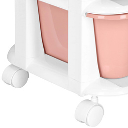 Regał na zabawki z 4 szufladami, pojemnik na kółkach, mobilny orgaznizer pastelowy