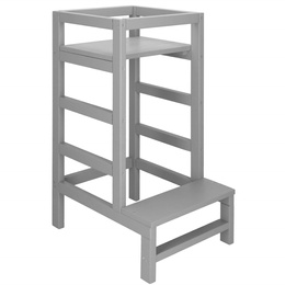 Pomocnik kuchenny 4-poziomowy kitchen helper, podest dla dzieci 90 cm szary