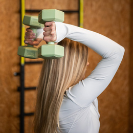 Ciężarki 2x1,5kg hexagonalne do ćwiczeń fitness hantle zestaw 2 szt. zielone