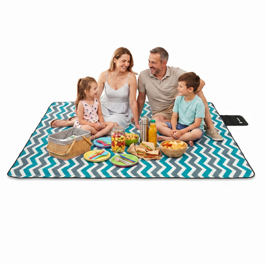 Koc piknikowy plażowy biwak 200x160 mata